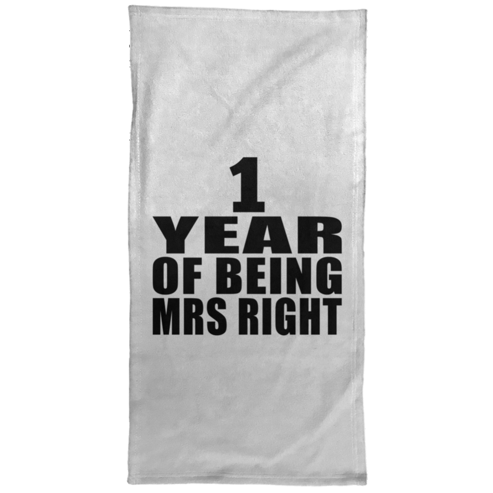 1st Anniversary 1 Year Of Being Mrs Right - Hand Towel