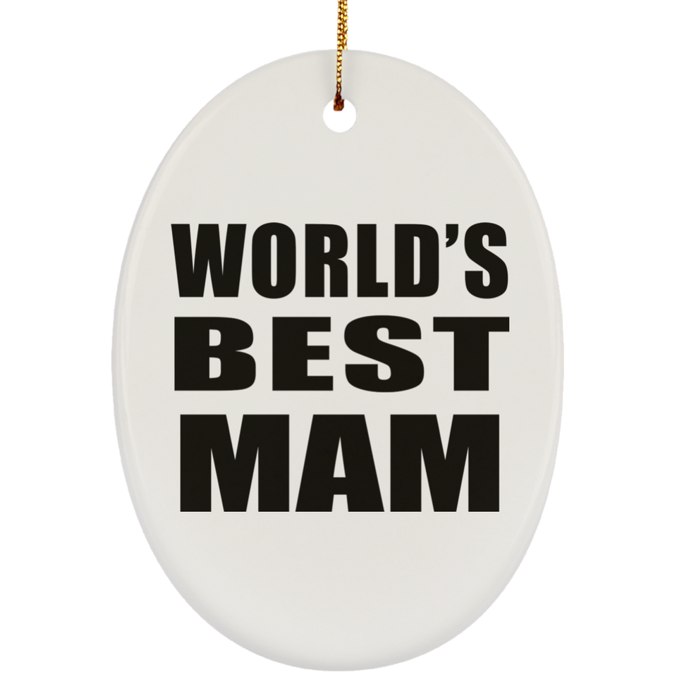 World's Best Mam - Oval Ornament