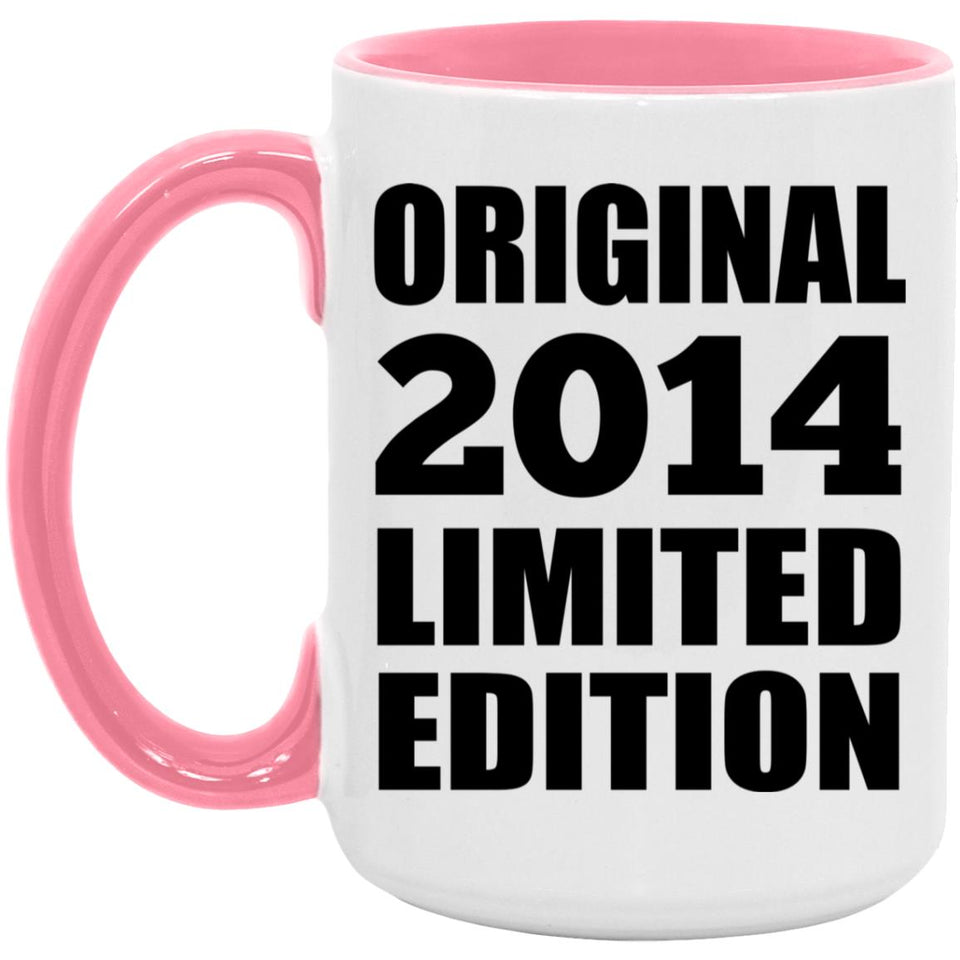10th Birthday Original 2014 Limited Edition - 15oz Accent Mug Pink