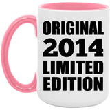 10th Birthday Original 2014 Limited Edition - 15oz Accent Mug Pink