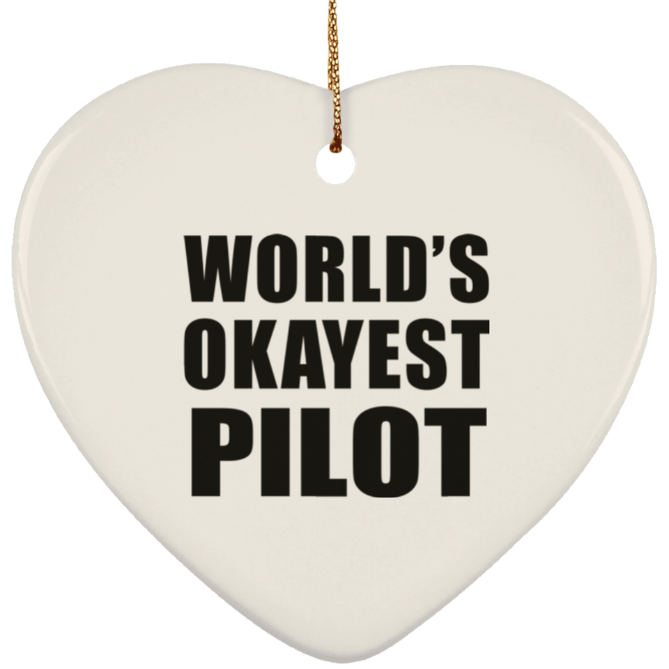 World's Okayest Pilot - Heart Ornament