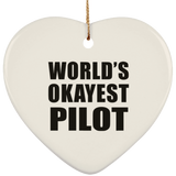 World's Okayest Pilot - Heart Ornament