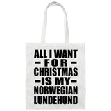 All I Want For Christmas Is My Norwegian Lundehund - Tote Bag White