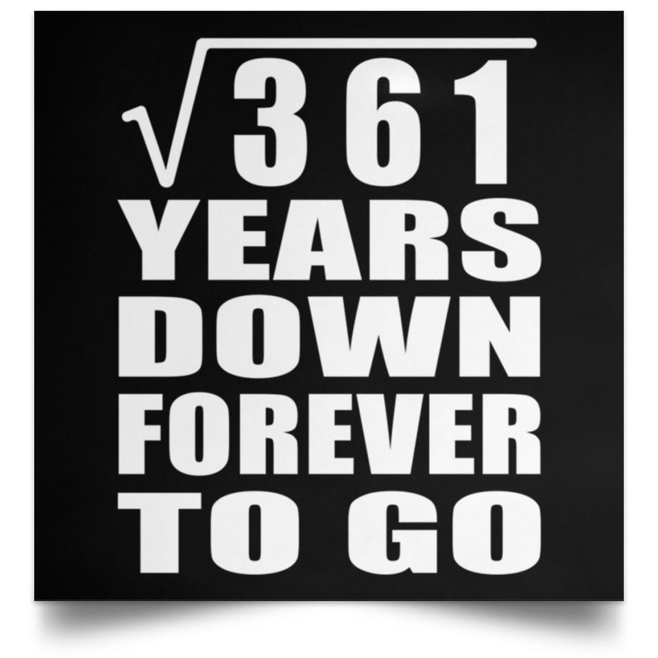 19th Anniversary Square Root of 361 Years Down Forever To Go - Poster Square