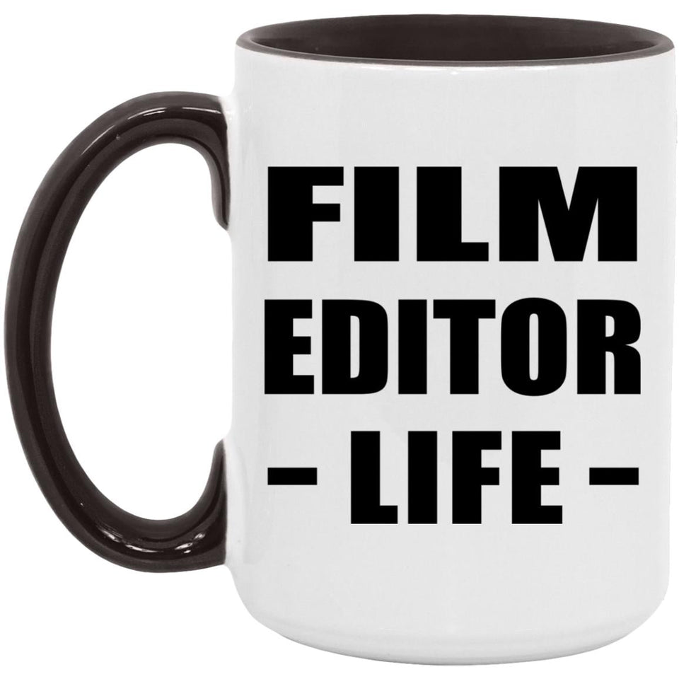 Film Editor Life - 15oz Accent Mug Black