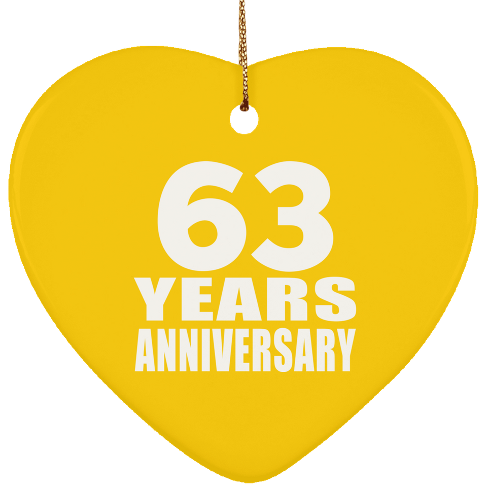 63rd Anniversary 63 Years - Heart Ornament