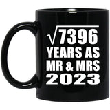 86th Anniversary Square Root of 7396 Years As Mr & Mrs 2023 - 11oz Coffee Mug Black