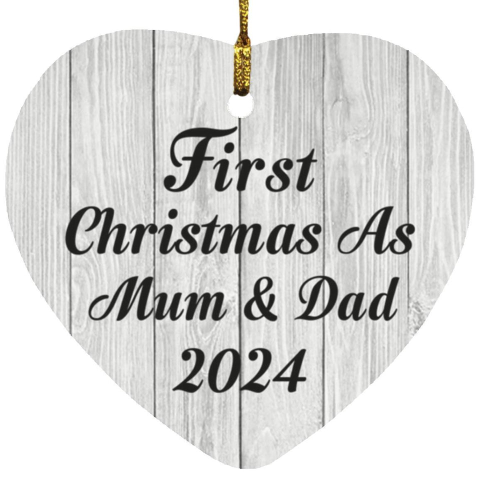 First Christmas As Mum & Dad 2024 - Heart Ornament F