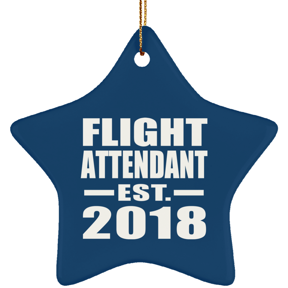 Flight Attendant Established EST. 2018 - Star Ornament