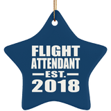 Flight Attendant Established EST. 2018 - Star Ornament