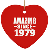 45th Birthday Amazing Since 1979 - Heart Ornament