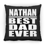 Nathan Best Dad Ever - Throw Pillow Black