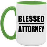 Blessed Attorney - 15oz Accent Mug Green