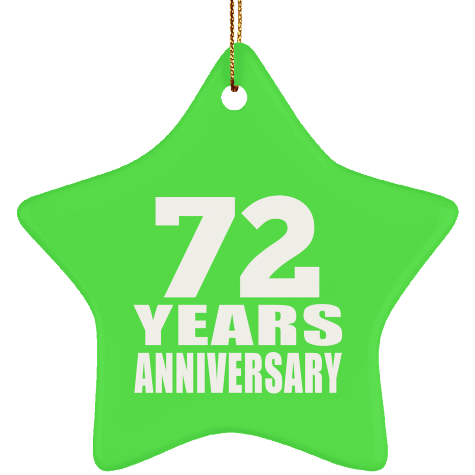 72nd Anniversary 72 Years - Star Ornament