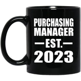 Purchasing Manager Established EST. 2023 - 11oz Coffee Mug Black