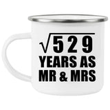 23rd Anniversary Square Root of 529 Years As Mr & Mrs - 12oz Camping Mug