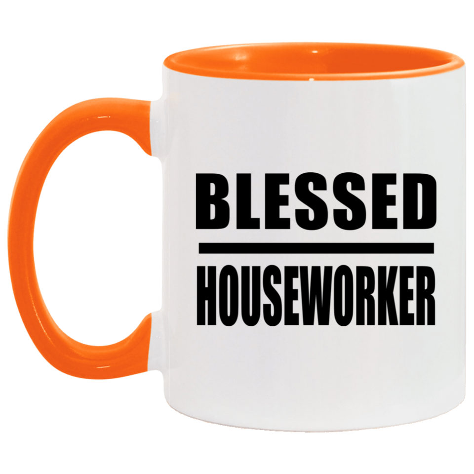 Blessed Houseworker - 11oz Accent Mug Orange