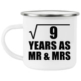 3rd Anniversary Square Root of 9 Years As Mr & Mrs - 12oz Camping Mug