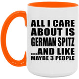 All I Care About Is German Spitz - 15oz Accent Mug Orange