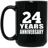 24th Anniversary 24 Years - 15 Oz Coffee Mug Black