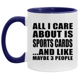 All I Care About Is Sports Cards - 11oz Accent Mug Purple