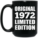 52nd Birthday Original 1972 Limited Edition - 15oz Coffee Mug Black