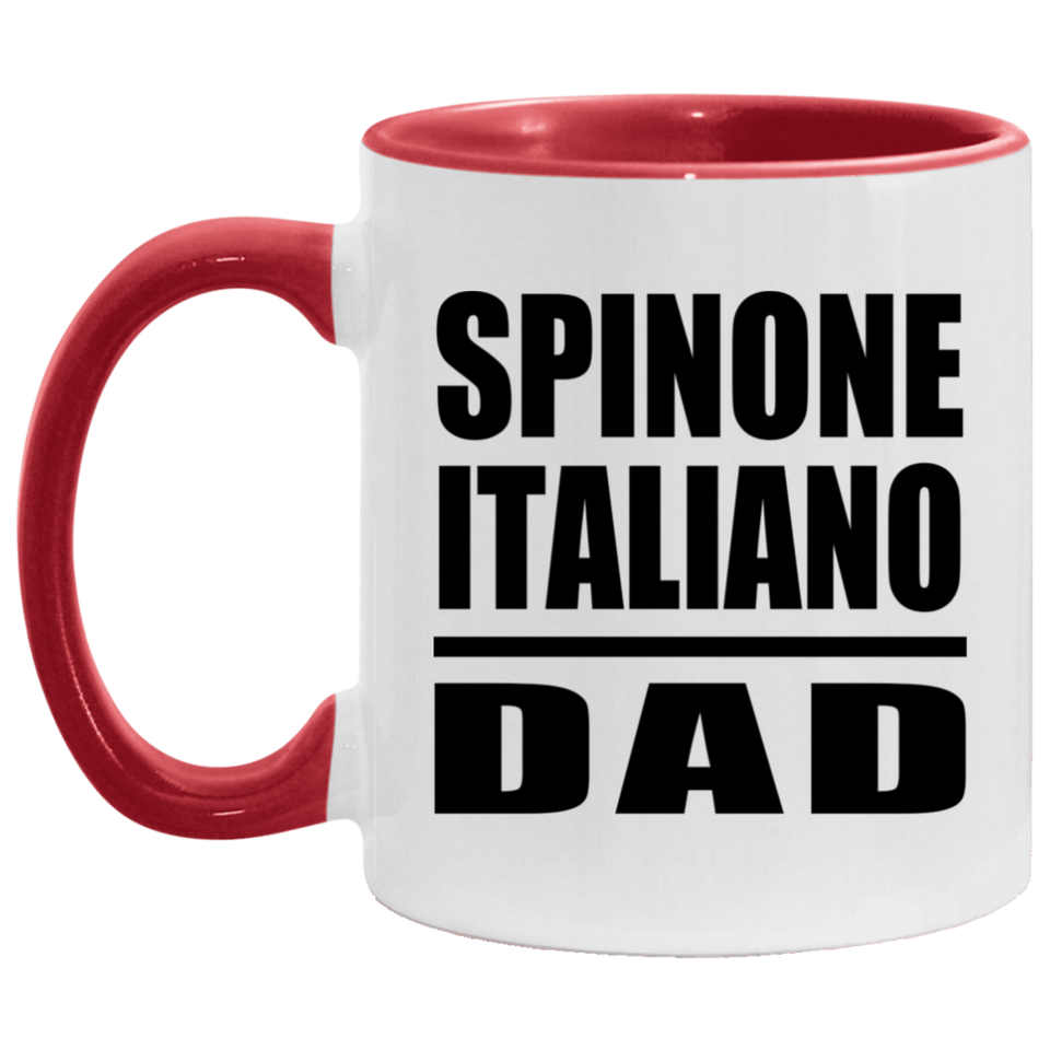 Spinone Italiano Dad - 11oz Accent Mug Red