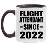 Flight Attendant Since 2022 - 11oz Accent Mug Black