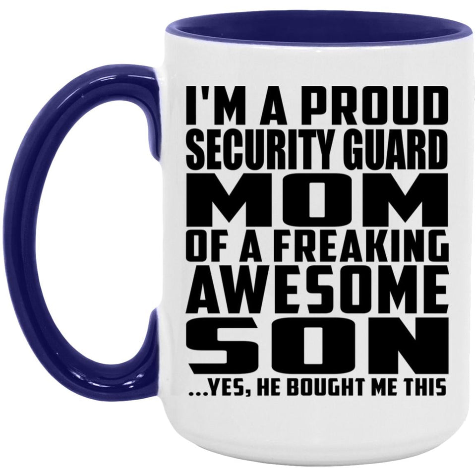Proud Security Guard Mom Of Awesome Son - 15oz Accent Mug Purple