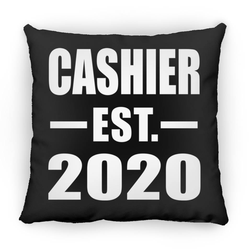 Cashier Established EST. 2020 - Throw Pillow Black
