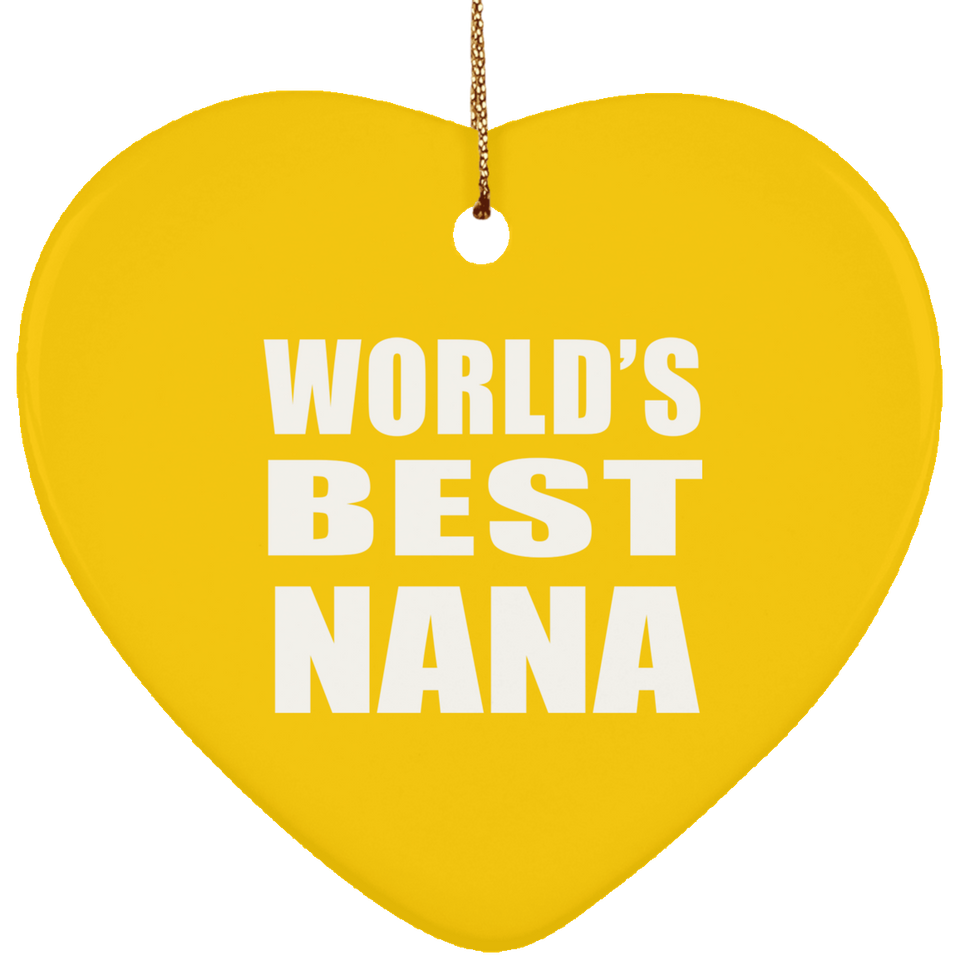 World's Best Nana - Heart Ornament
