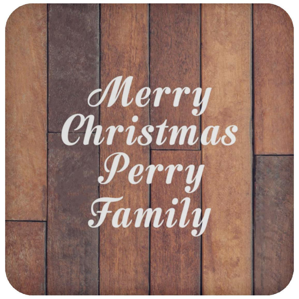 Merry Christmas Perry Family - Drink Coaster E
