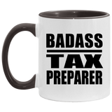 Badass Tax Preparer - 11oz Accent Mug Black