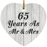 65th Anniversary 65 Years As Mr & Mrs - Heart Ornament F