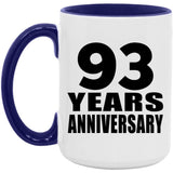 93rd Anniversary 93 Years Anniversary - 15oz Accent Mug Purple