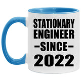 Stationary Engineer Since 2022 - 11oz Accent Mug Blue