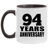 94th Anniversary 94 Years - 11oz Accent Mug Black