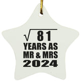 9th Anniversary Square Root of 81 Years As Mr & Mrs 2024 - Star Ornament