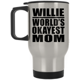 Willie World's Okayest Mom - Silver Travel Mug