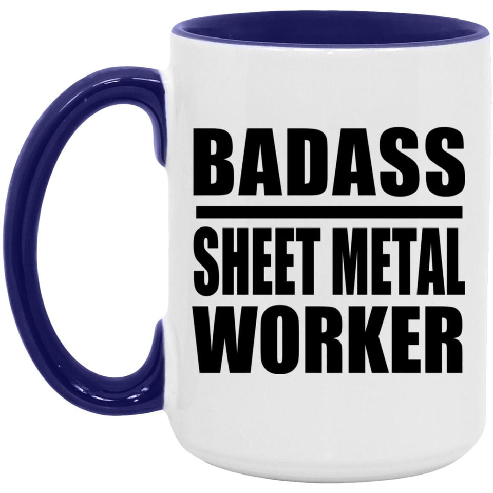 Badass Sheet Metal Worker - 15oz Accent Mug Purple