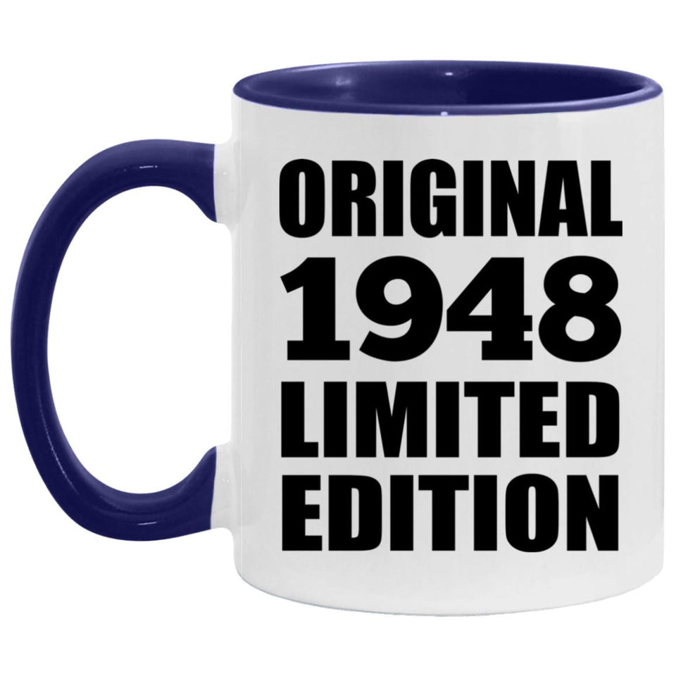 76th Birthday Original 1948 Limited Edition - 11oz Accent Mug Purple