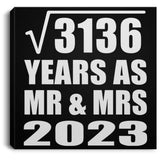 56th Anniversary Square Root of 3136 Years As Mr & Mrs 2023 - Canvas Square