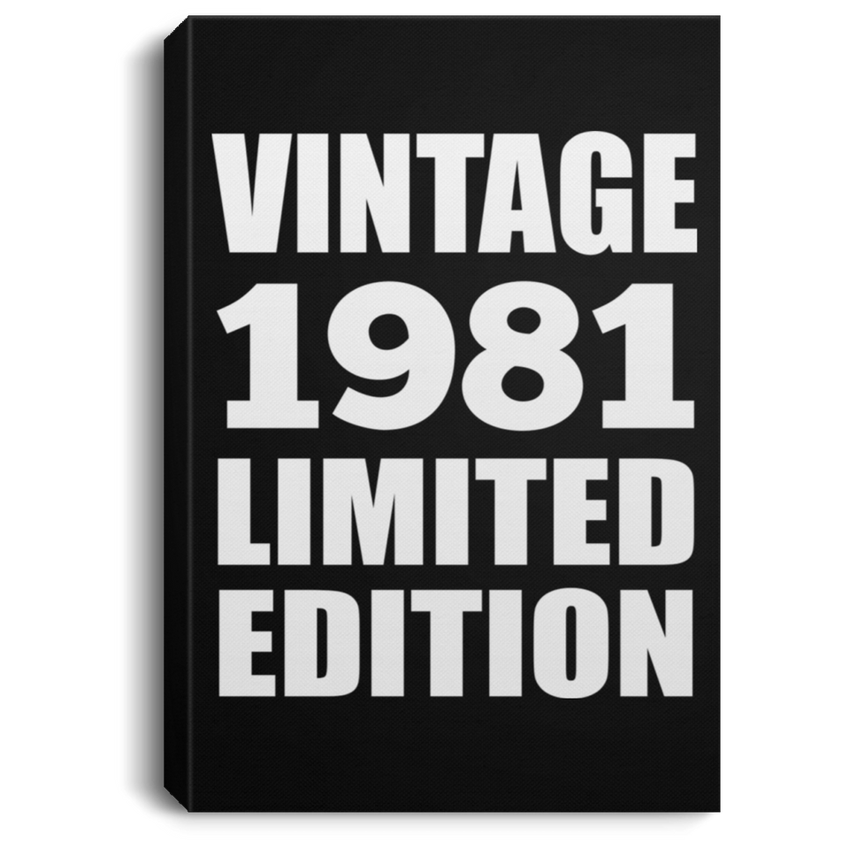 43rd Birthday Vintage 1981 Limited Edition - Canvas Portrait