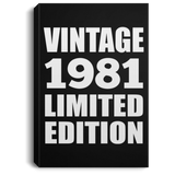 43rd Birthday Vintage 1981 Limited Edition - Canvas Portrait