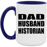 Dad Husband Historian - 15oz Accent Mug Purple