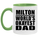Milton World's Okayest Dad - 11oz Accent Mug Green