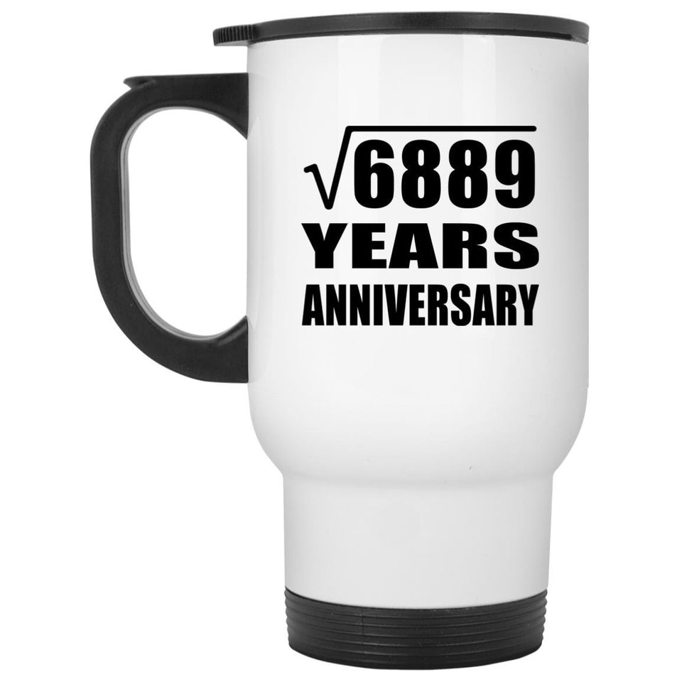 83rd Anniversary Square Root of 6889 Years Anniversary - White Travel Mug