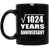 32nd Anniversary Square Root of 1024 Years Anniversary - 11oz Coffee Mug Black