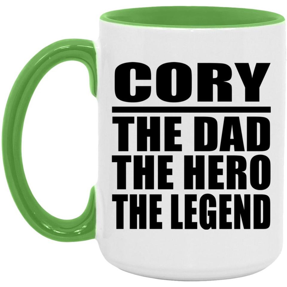 Cory The Dad The Hero The Legend - 15oz Accent Mug Green