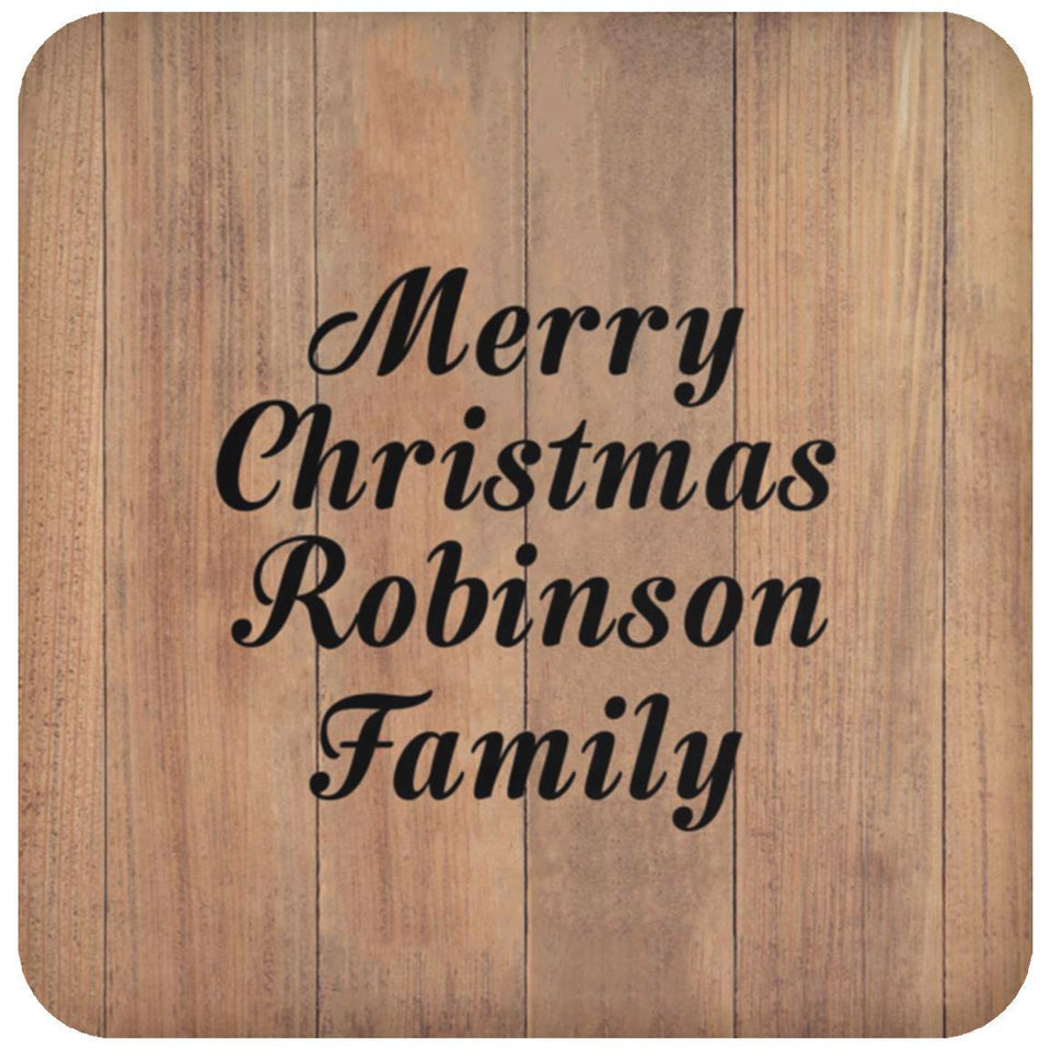 Merry Christmas Robinson Family - Drink Coaster C